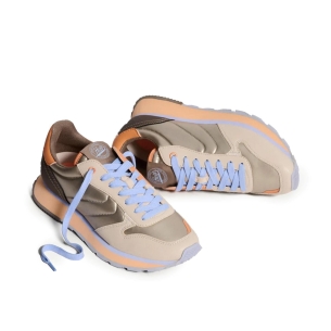 Deportiva de piel combinacion dorado para mujer 2