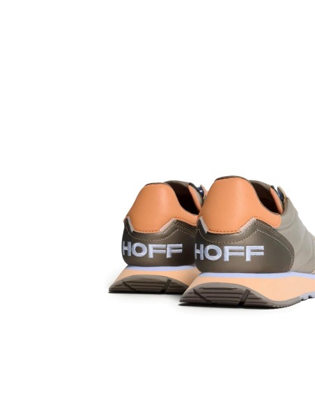 Deportiva de piel combinacion dorado para mujer