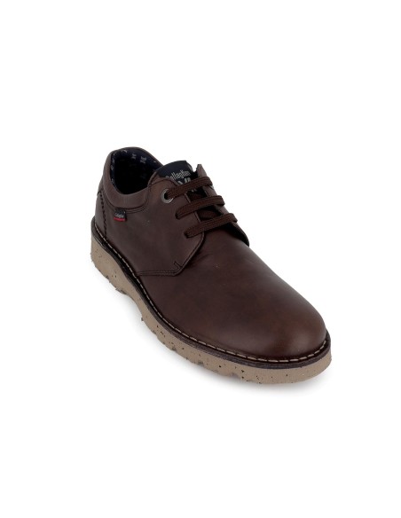 Zapato de cordones con piel vacuno hombre marron