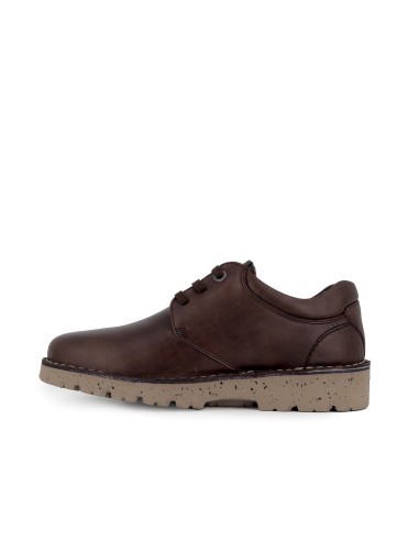 Zapato de cordones con piel vacuno hombre marron