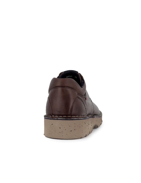 Zapato de cordones con piel vacuno hombre marron