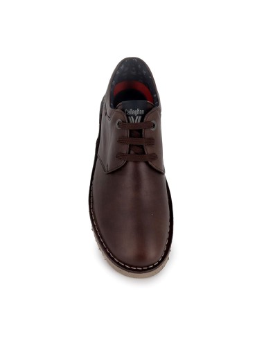 Zapato de cordones con piel vacuno hombre marron