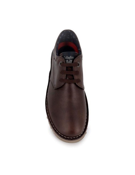 Zapato de cordones con piel vacuno hombre marron