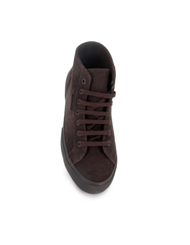 Deportivas abotinada de lona y suela vulcanizada hombre marron