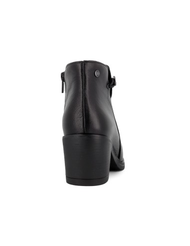 Botín negro piel cremallera tacon medio mujer negro