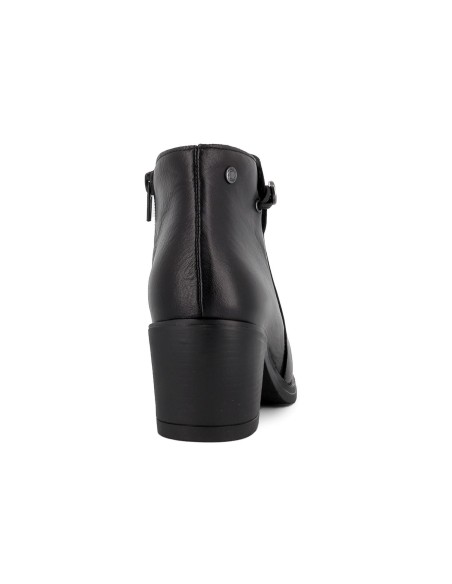 Botín negro piel cremallera tacon medio mujer negro