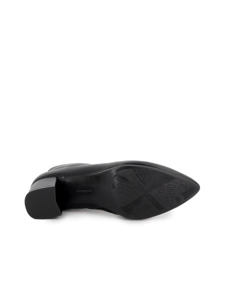 Botin piel suave de corte irregular con cremallera mujer negro