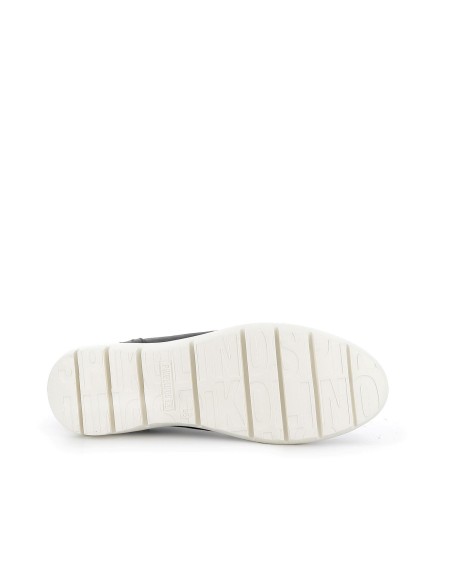 Deportiva piel cremallera comoda mujer negra