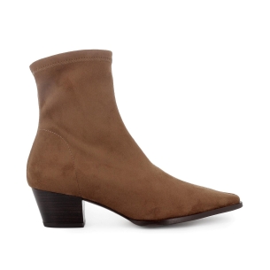 Botin tejano ante elastico tacón mujer marron