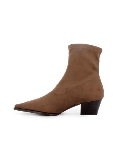 Botin tejano ante elastico tacón mujer marron