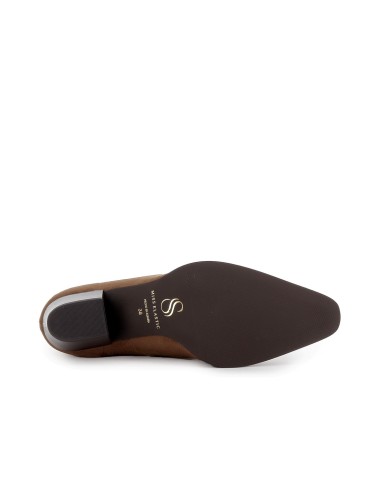 Botin tejano ante elastico tacón mujer marron