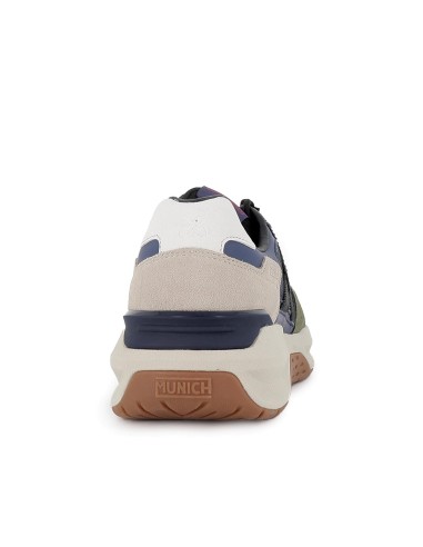 Deportivas piel serraje y nylon suela volumen hombre azul