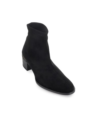 Botin efecto calcetin ante elastico tacon mujer negro