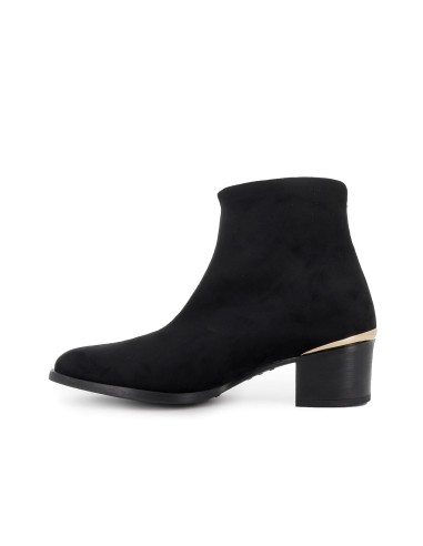 Botin efecto calcetin ante elastico tacon mujer negro