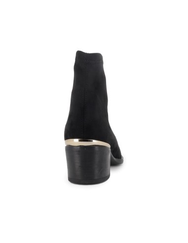 Botin efecto calcetin ante elastico tacon mujer negro