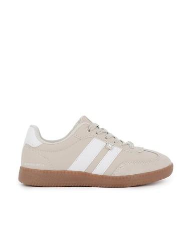 Deportiva diseño actual cordones mujer beige