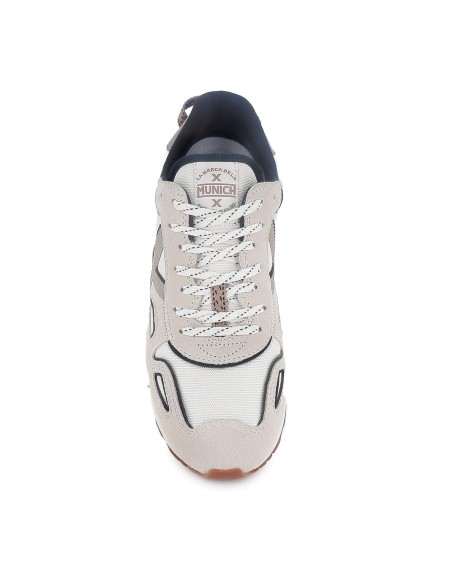 Zapatillas sport piel serraje y nylon contraste hombre blanco