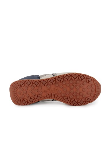 Zapatillas sport piel serraje y nylon contraste hombre blanco