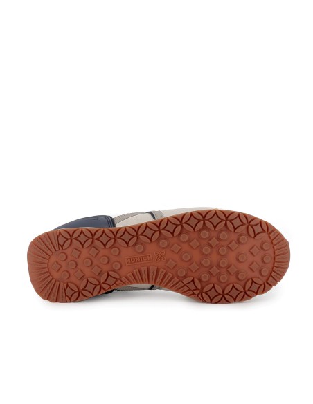 Zapatillas sport piel serraje y nylon contraste hombre blanco