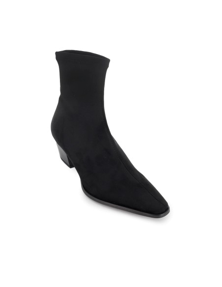 Botin tejano ante elastico tacón mujer negro