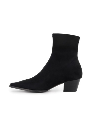 Botin tejano ante elastico tacón mujer negro