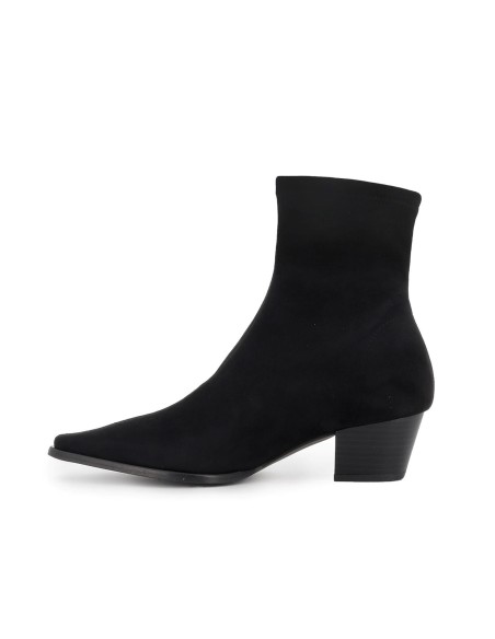 Botin tejano ante elastico tacón mujer negro