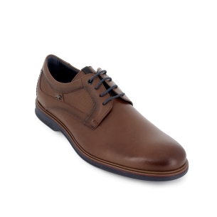 Zapato de cordones piel grabados hombre camel 2