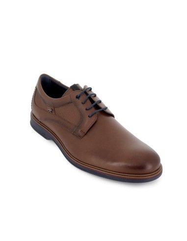 Zapato de cordones piel grabados hombre camel