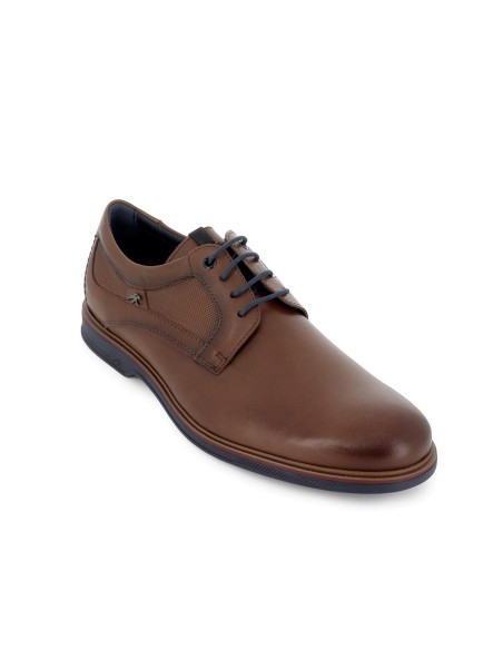 Zapato de cordones piel grabados hombre camel
