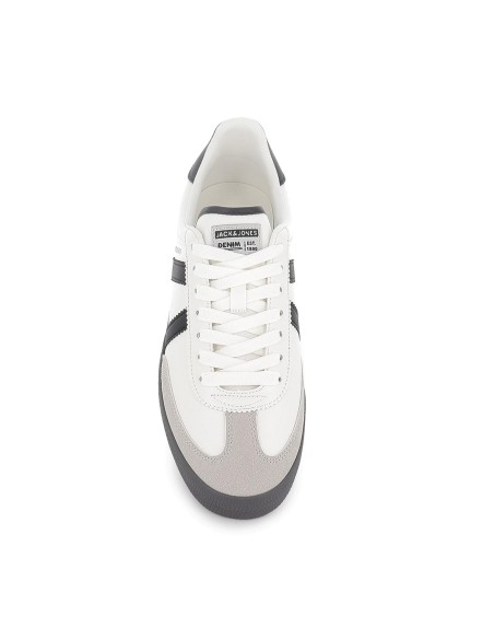 Deportivas modernas diseño contrastes cordones hombre blancas