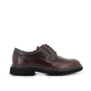 Zapato cordones piel engasada comodo hombre marrón