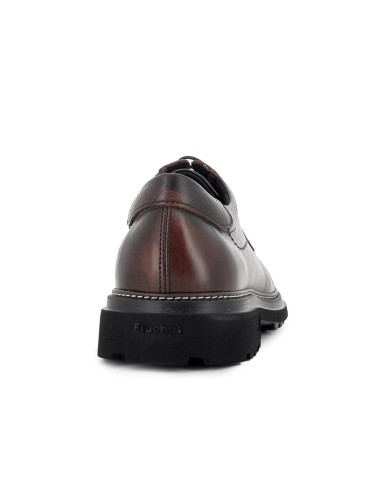 Zapato cordones piel engasada comodo hombre marrón