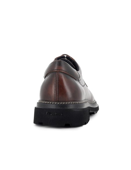 Zapato cordones piel engasada comodo hombre marrón