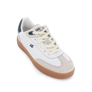 Deportivas retro piel con corte bajo cordones mujer blancas 2