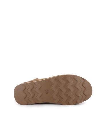 Botin piel serraje con pelito con suela volumen mujer cuero