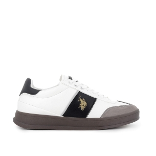 Tenis blancos contraste negro hombre cordones