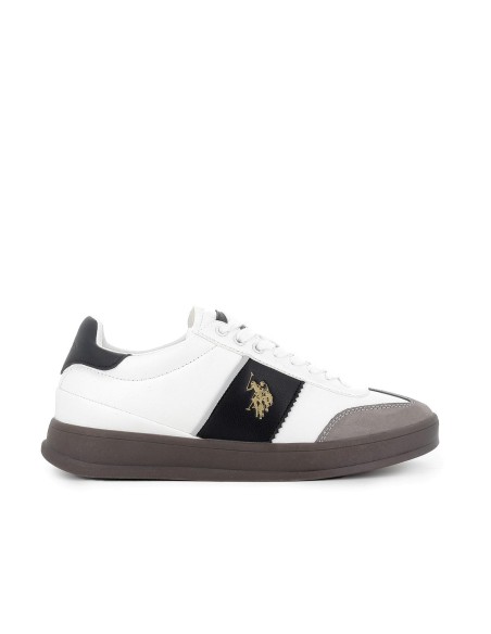 Tenis blancos contraste negro hombre cordones