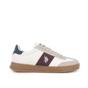 Tenis blancos contraste burdeos hombre cordones