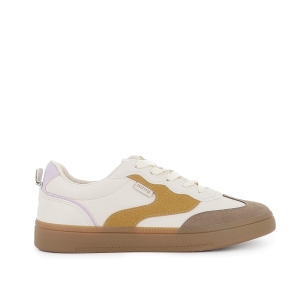 Deportivo napa cordones suela caramelo diseño mujer beige