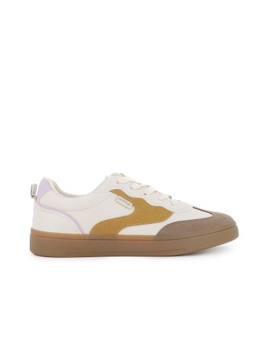 Deportivo napa cordones suela caramelo diseño mujer beige