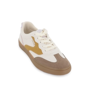 Deportivo napa cordones suela caramelo diseño mujer beige 2