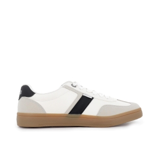Deportiva textil cordones y diseño lateral hombre blanco