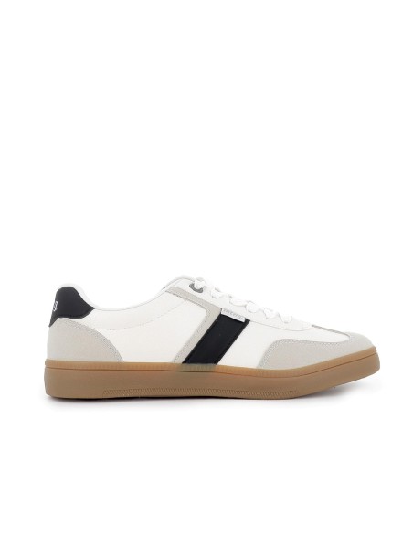 Deportiva textil cordones y diseño lateral hombre blanco