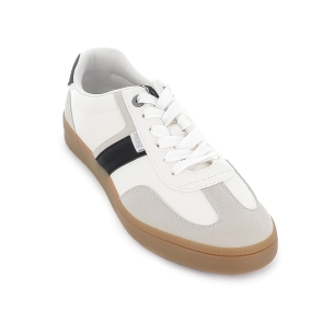 Deportiva textil cordones y diseño lateral hombre blanco 2