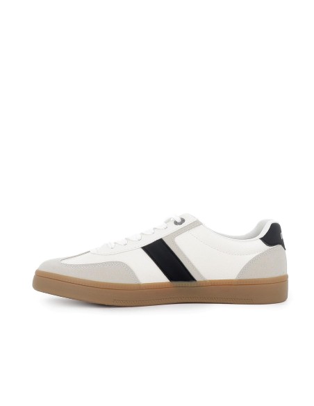 Deportiva textil cordones y diseño lateral hombre blanco