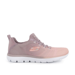 Deportivas casuales cordones Memory Foam para mujer rosa