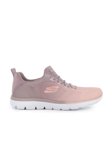 Deportivas casuales cordones Memory Foam para mujer rosa