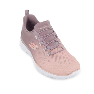Deportivas casuales cordones Memory Foam para mujer rosa 2