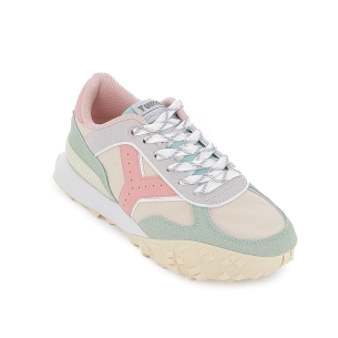 Deportiva piel napa y serraje cordones y plantilla extraible mujer beige 2