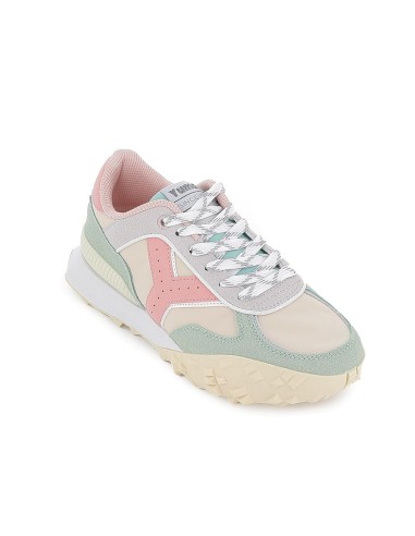 Deportiva piel napa y serraje cordones y plantilla extraible mujer beige